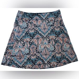 Sevier Paisley Skirt Small Medium Blue Orange Beige Boho Fairy Core Maximalist